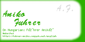 aniko fuhrer business card